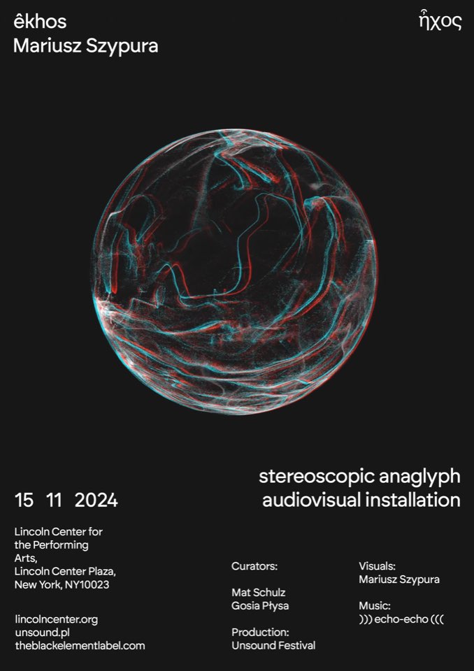 êkhos at Lincoln Center Unsound Festival NYC 2024 poster